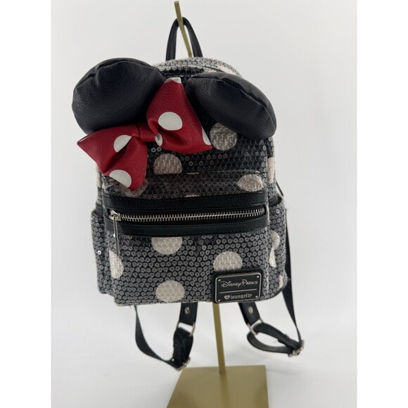 Loungefly Disney Parks Minnie Mouse Sequined Polka Dots Mini Backpack Used main image 7